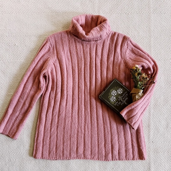 Jones New York Sweaters - Vintage 90s Wool Blend Thick Ribbed Knit Turtleneck Pullover Sweater